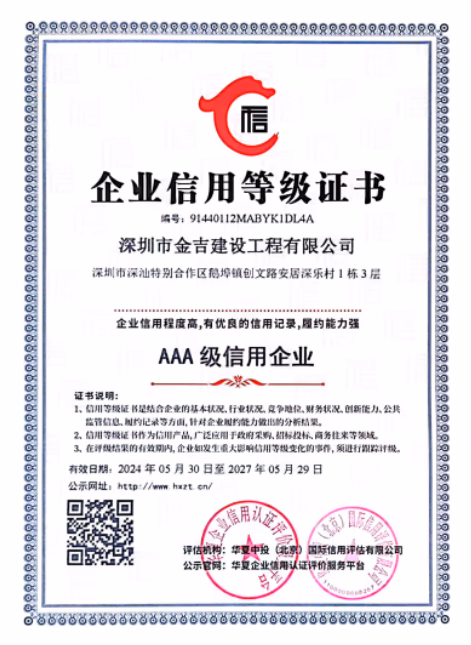 企业信用等级证书