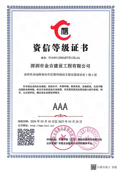 资信等级证书
